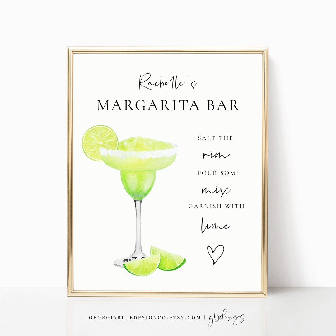 Printable Margarita Bar Sign Editable Margarita Bar Sign Template