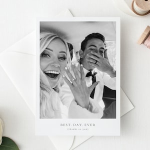 Hochzeitsfoto-Dankeskarten, Hochzeits-Dankeskartenvorlage, Hochzeit-Dankeskarten mit Foto, Minimalistische Dankeskarten Hochzeit