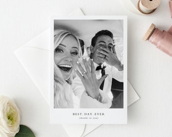 Biglietti di ringraziamento con foto di matrimonio, modello di biglietto di ringraziamento per matrimonio, biglietti di ringraziamento per matrimonio con foto, biglietti di ringraziamento minimalisti per matrimonio