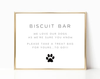 Wedding Favor Sign Template | Dog Treat Wedding Favors Sign | Biscuit Bar Sign | Printable Dog Treat Wedding Sign | Dog Treat Wedding Favors
