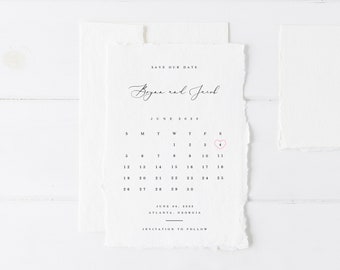 Minimalist Save the Date Calendar Template | Printable Save the Date Calendar | Modern Save the Date Calendar Template | Editable | AC19