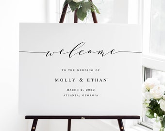Printable Wedding Welcome Sign | Large Wedding Welcome Sign | Welcome Sign Template | Minimalist Welcome Sign | Editable Welcome Sign | ML06