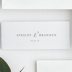 Bauchband Vorlage | Druckbare Bauchbänder | Hochzeit Bauchbänder | Hochzeitseinladung Belly Band Template | Modern | Basteln | PL18