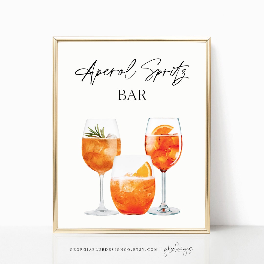 Printable Aperol Spritz Bar Sign | Editable Aperol Bar Sign Template ...