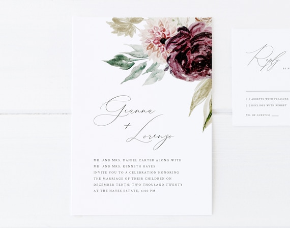 Printable Wedding Invitations Wedding Invites Wedding - Etsy