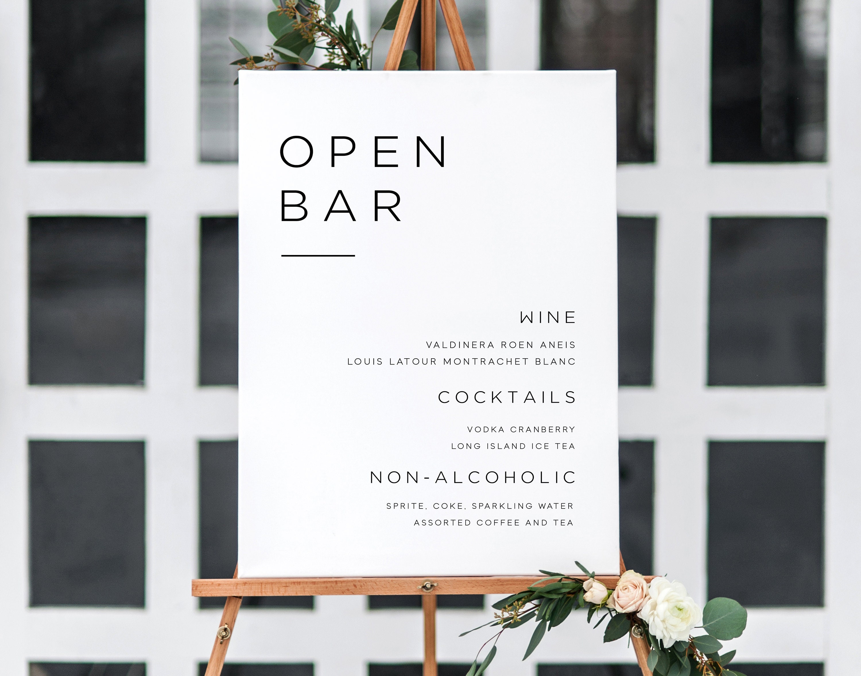 Printable Bar Menu Bar Menu Template Open Bar Printable Etsy
