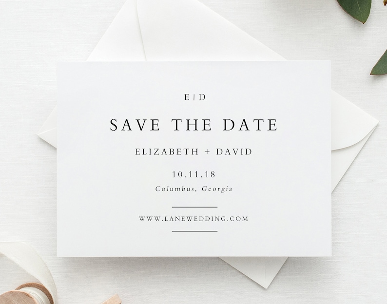 Minimalist BF19 Editable Save the Date Card Calligraphy Save the Date Printable Save the Date Template Templett Save the Dates