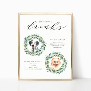 Signature Cocktail Dog Sign Template | Signature Cocktail Pet Sign Template | Printable Signature Drinks Sign | Printable Bar Menu Sign