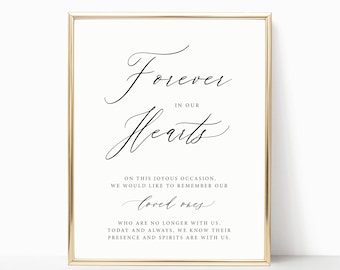 In Loving Memory Printable Sign | In Loving Memory Wedding Sign | Forever in Our Hearts Wedding Sign | Memory Table Wedding Sign | AB05