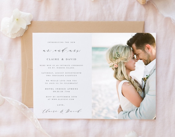 Printable Wedding Announcement Wedding Announcement Template | Etsy