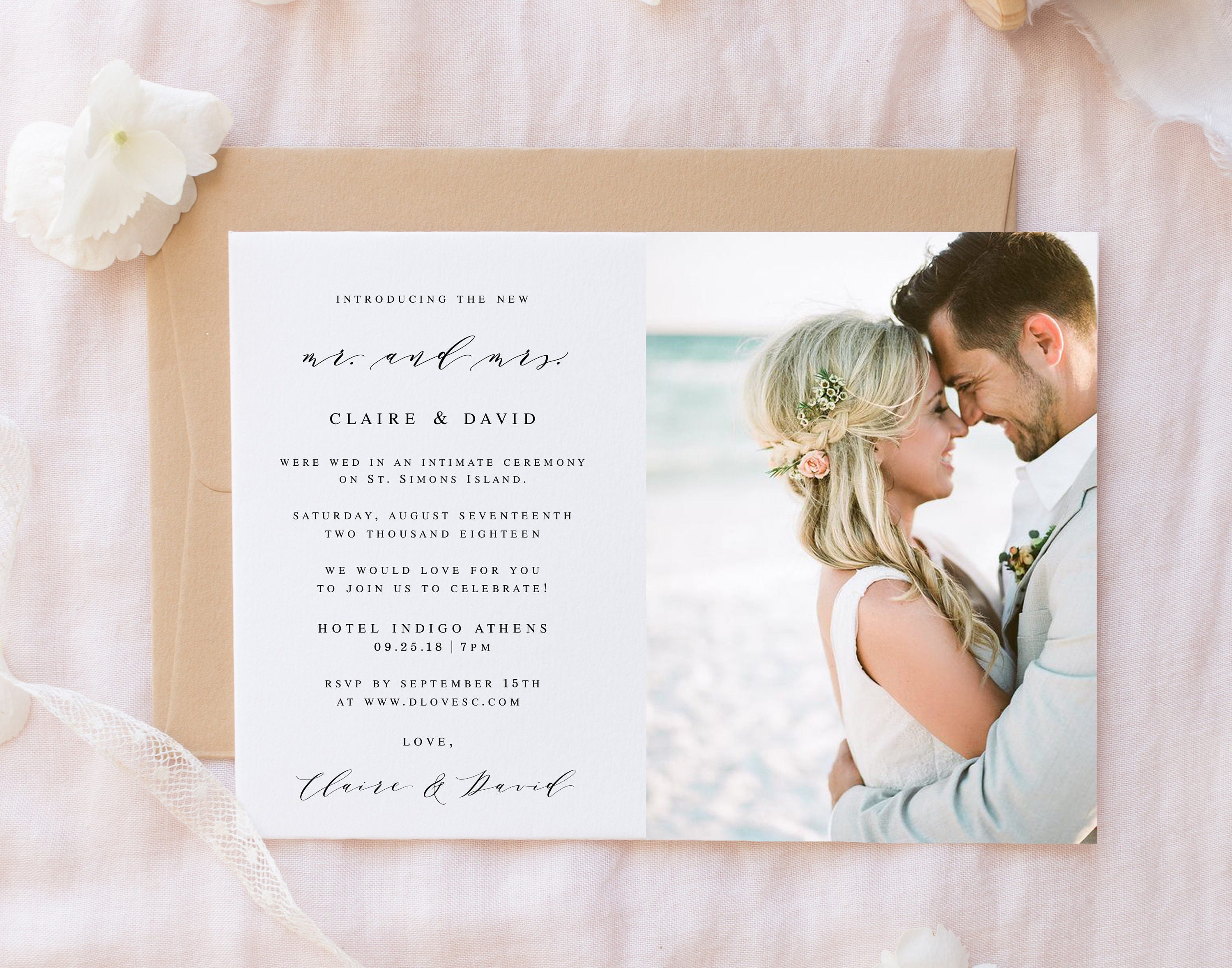 Printable Wedding Announcement Wedding Announcement Template Etsy