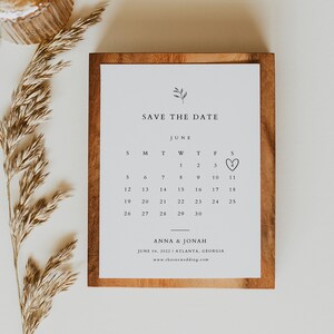 Save the Date Postkarten Vorlage | Druckbare Save the Date Kalender Postkarte | Moderne minimalistische Save the Date Postkarte Vorlage | CB18