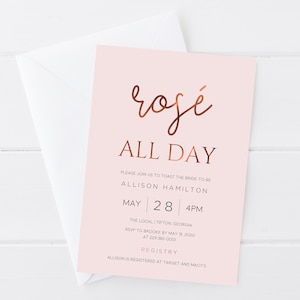 Rose All Day Bridal Shower Invitation | Printable Bridal Shower Invitation | Bridal Shower Invitation Template | Bridal Shower Invites
