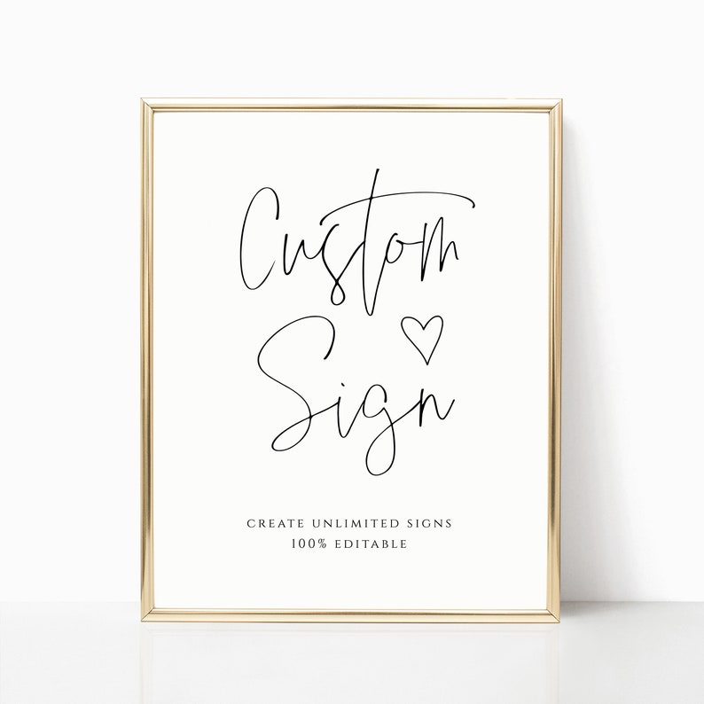 Custom Wedding Sign Template | Editable Wedding Sign | Create Your Own | Design Your Own | Minimalist | Modern | Simple | Calligraphy | SL04 