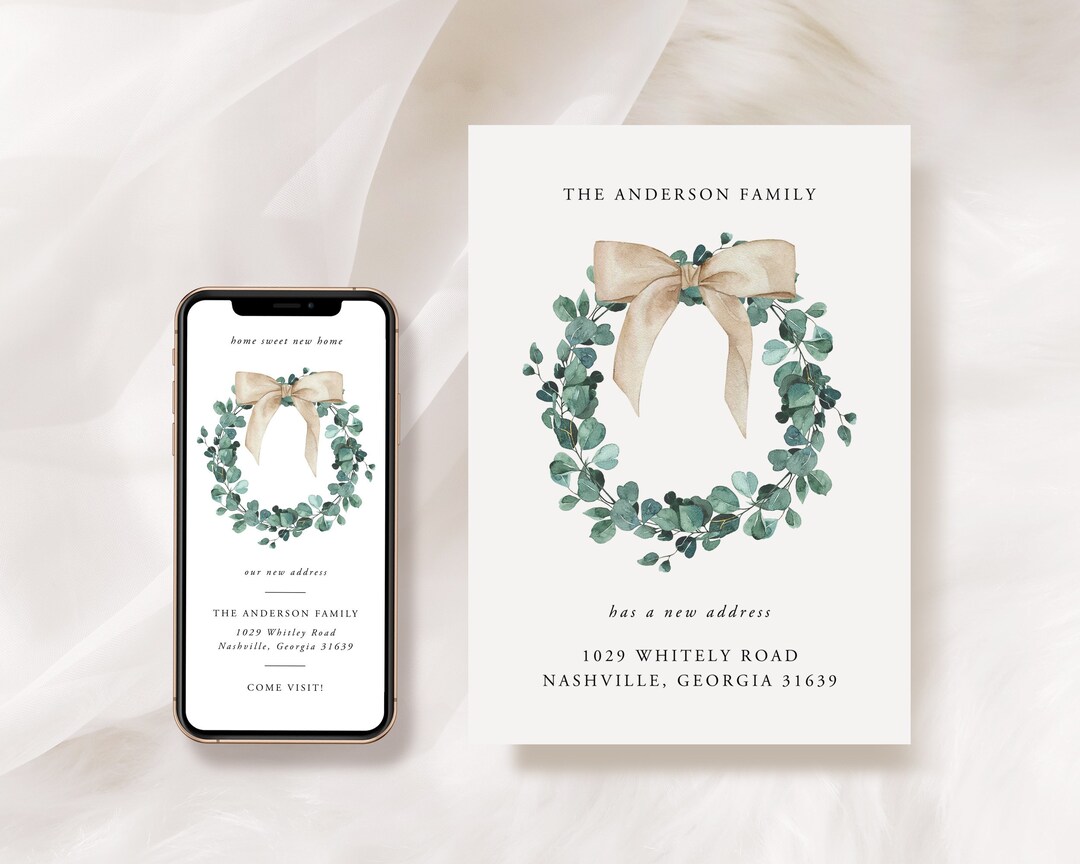 Moving Announcement Template | Printable Moving Announcement Card | New ...