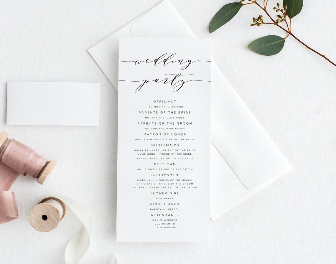 Printable Wedding Program Template Printable Wedding - Etsy
