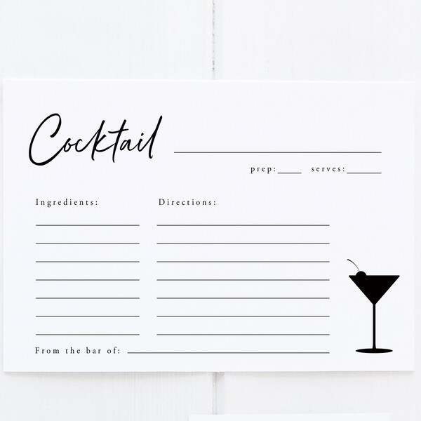 Shop Drink Recipe Cards - Etsy