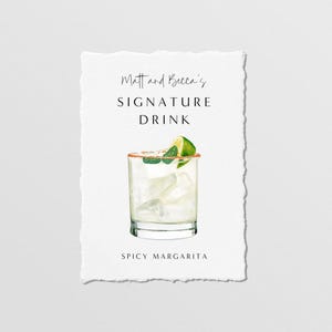 Insegna per cocktail personalizzata con bordo frastagliato, insegna per drink firmata, insegna per menu da bar per matrimoni, menu per cocktail personalizzato, insegna personalizzata con bordo frastagliato