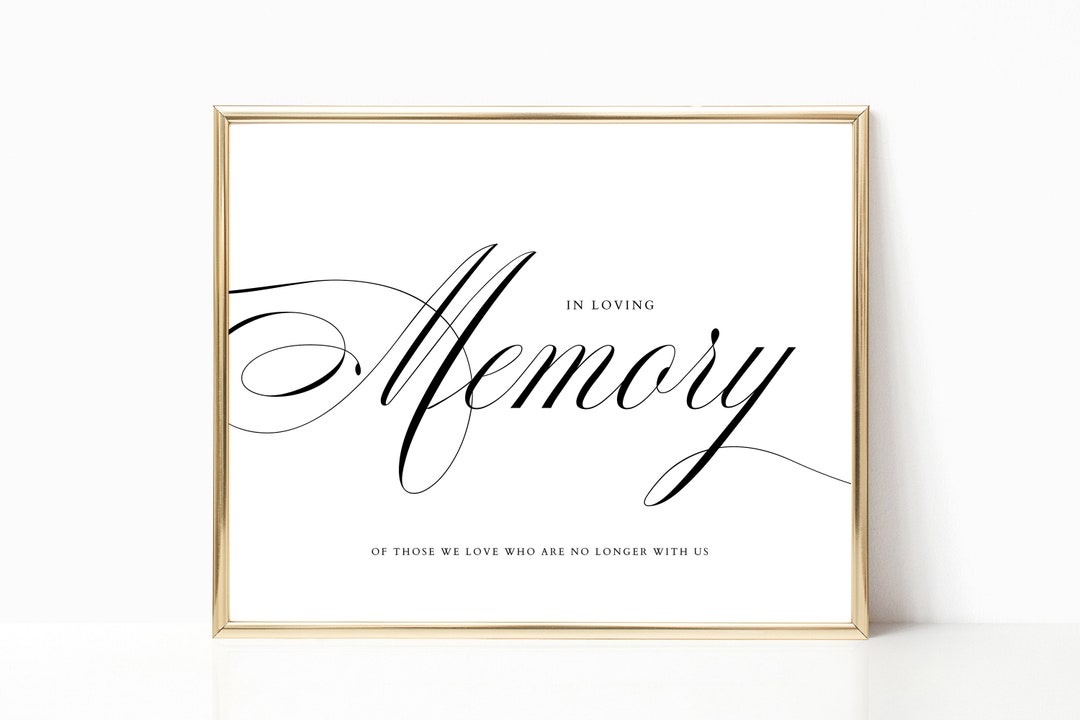 In Loving Memory Template | Printable in Loving Memory Sign | Memorial ...
