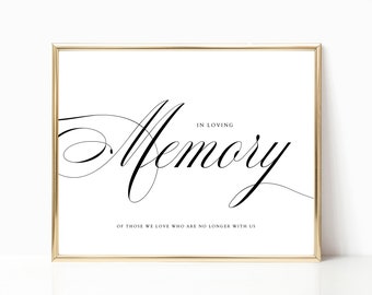 In Loving Memory Template | Printable In Loving Memory Sign | Memorial Table Sign Template | Memory Table Wedding Sign | Editable | MC20