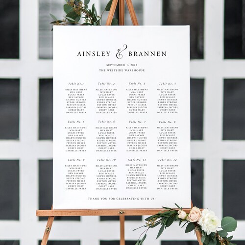 Printable Seating Chart Template Templett Seating Chart Etsy Printable Seating Chart Template Templett Seating Chart Etsy