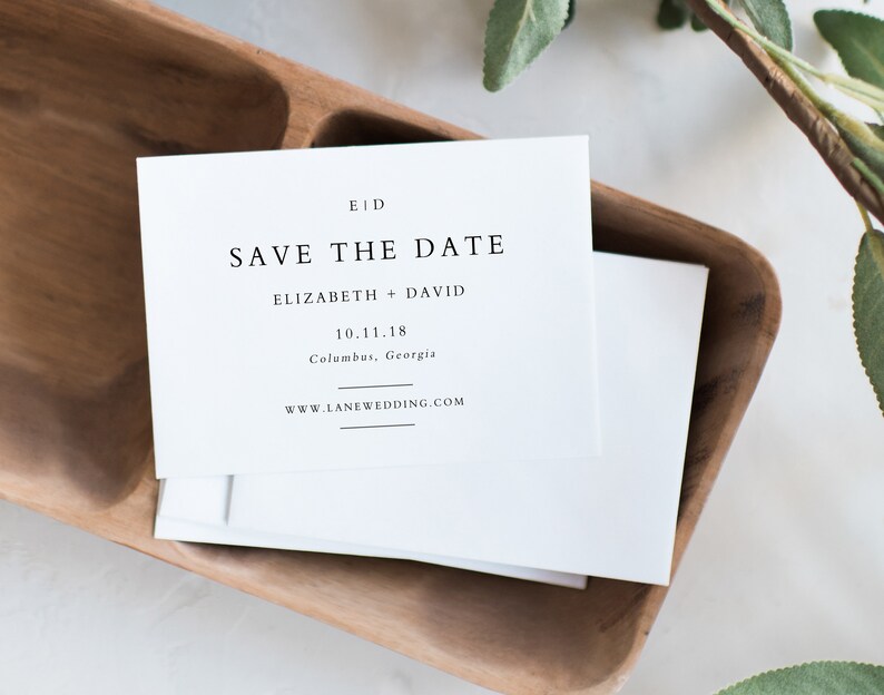 Minimalist BF19 Editable Save the Date Card Calligraphy Save the Date Printable Save the Date Template Templett Save the Dates