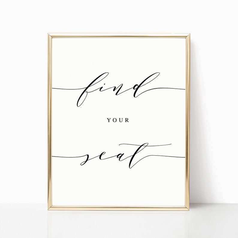 Printable Find Your Seat Sign Find Your Seat Template - Etsy