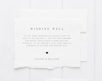 Printable Wishing Well Cards | Wishing Well Card Template | Wedding Wishing Well Cards | Editable Wishing Well Cards | Minimalist | AF19