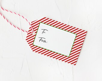 Christmas Gift Tags | Printable Christmas Tag Template | Printable Holiday Tags | Holiday Gift Tag Template | Red and Green Gift Tags