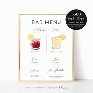 Printable Signature Cocktails Sign, Wedding Signature Drinks Menu Template, Wedding Cocktails, Bar Menu Sign, Signature Drinks Sign, AM23