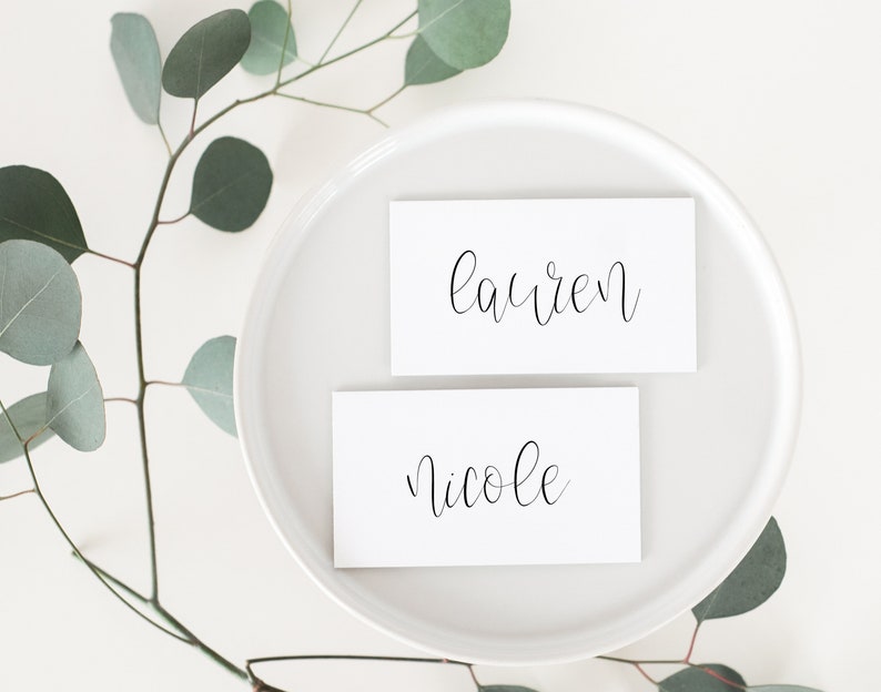 Wedding Place Cards Printable Escort Cards Simple Printable Place Card Template Calligraphy Place Cards Editable Templett MS06