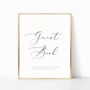 Printable Guestbook Sign | Wedding Guestbook Sign | Guestbook Sign Template | Minimalist Guestbook Sign | Guestbook Table Sign | AC19