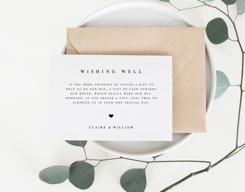 Printable Wishing Well Cards Wishing Well Card Template - Etsy Australia