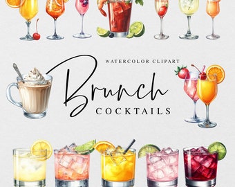 Watercolor Cocktail Clipart, Cocktail Clipart Illustration, Watercolor Drink Clipart, Signature Drink Clipart Signature Cocktail Png Wedding