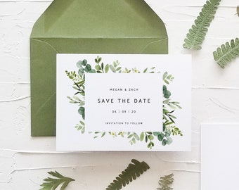 Printable Save the Dates | Save the Date Card | Editable Save the Date | Save the Date Template | Greenery Save the Date | Templett | GM19