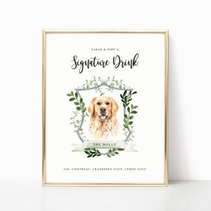 Signature Cocktail Dog Sign Template Signature Cocktail Pet Sign Template Printable Signature Drinks Sign Printable Bar Menu Sign image 1