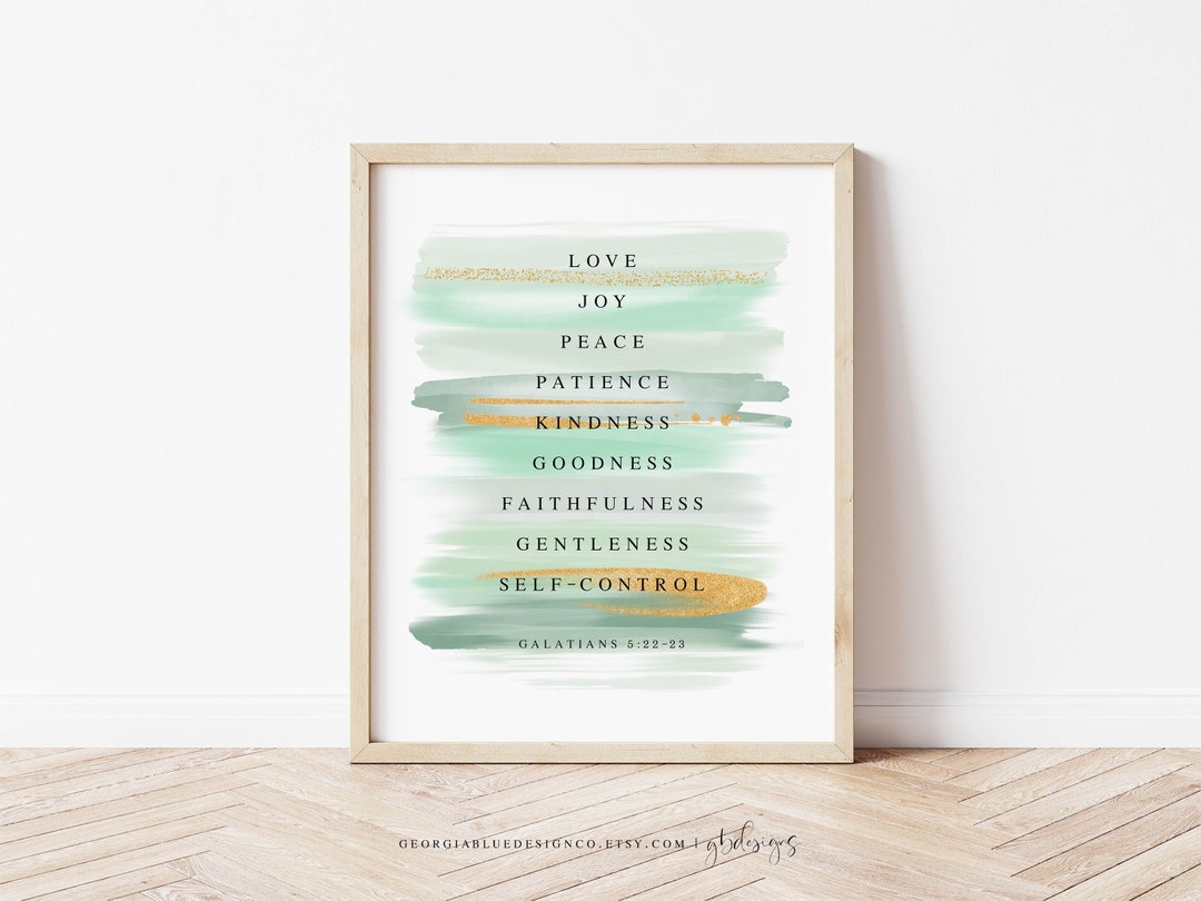 Fruit of the Spirit Printable Wall Art Christian Bible Verse Scripture