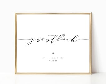 Printable Guestbook Sign | Wedding Guestbook Sign | Guestbook Sign Template | Minimalist Guestbook Sign | Guestbook Table Sign | MA19