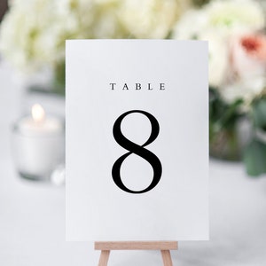 Numéros de table imprimables | Modèle de numéro de tableau | Numéros de table de mariage | Numéros de table minimalistes | Numéros de table modernes | Modifiable | BF19