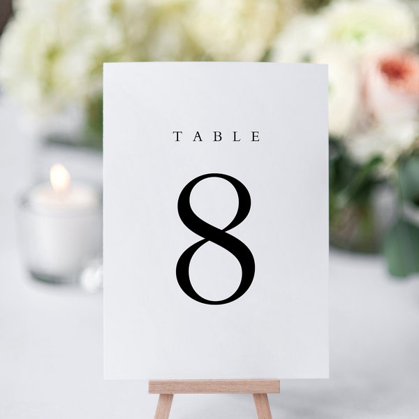 Printable Table Numbers | Table Number Template | Wedding Table Numbers | Minimalist Table Numbers | Modern Table Numbers | Editable | BF19