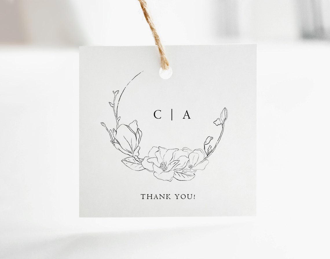 Printable Thank You Tags Wedding Favors Tags Template | Etsy