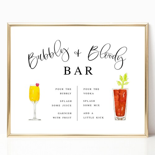 Bloody Mary Bar Sign Template Printable Bloody Mary Bar Sign - Etsy