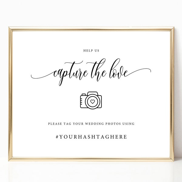 Printable Wedding Hashtag Sign | Editable Wedding Hashtag Template | Instagram Wedding Sign | Modern Calligraphy Oh Snap | SB15