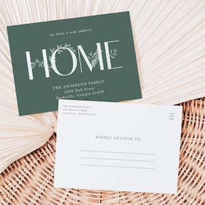 New Address Card | Printable Moving Announcement Template | Change of Address Postcard | We've Moved | New Home Postcard | Botanical