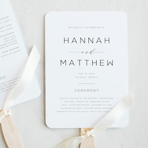 Wedding Fan Program Template | Printable Wedding Program | Printable Wedding Fan Program | Simple Wedding Program Fan Template | MA19