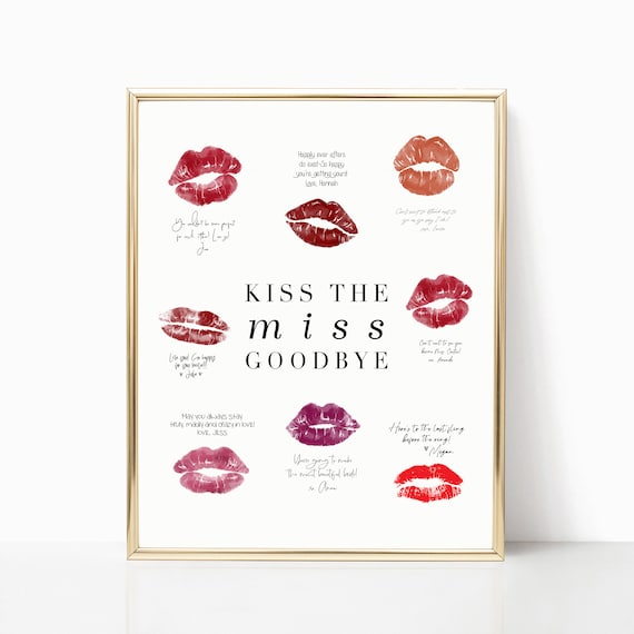 Kiss the Miss Goodbye Template Printable Kiss the Miss | Etsy