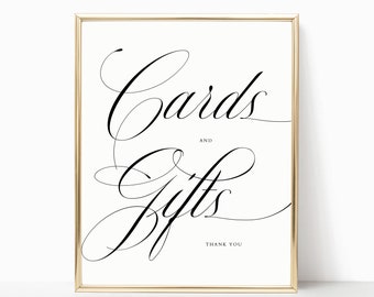 Printable Cards and Gifts Sign | Cards and Gifts Sign | Cards and Gifts Sign Template | Cards and Gifts Table Sign | Calligraphy | MC20