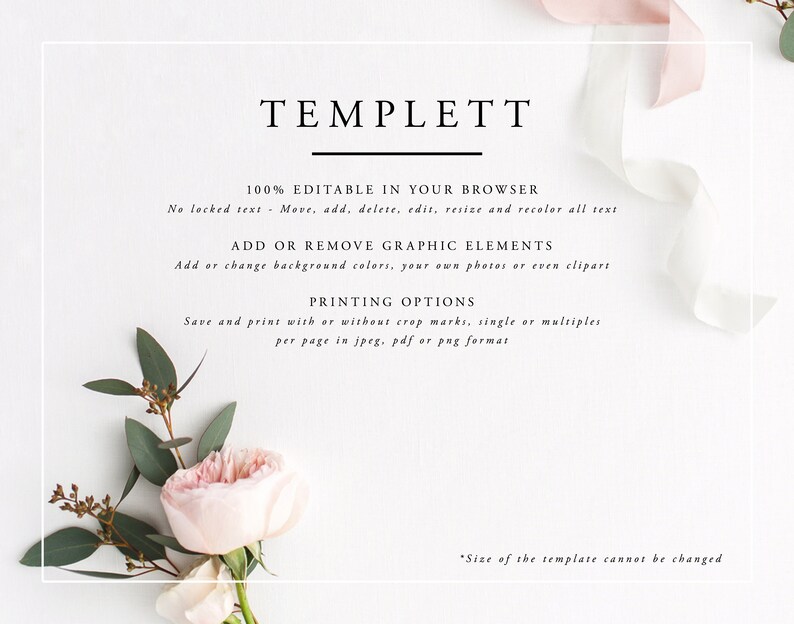 Wedding Place Cards Printable Escort Cards Simple Printable Place Card Template Calligraphy Place Cards Editable Templett MS06