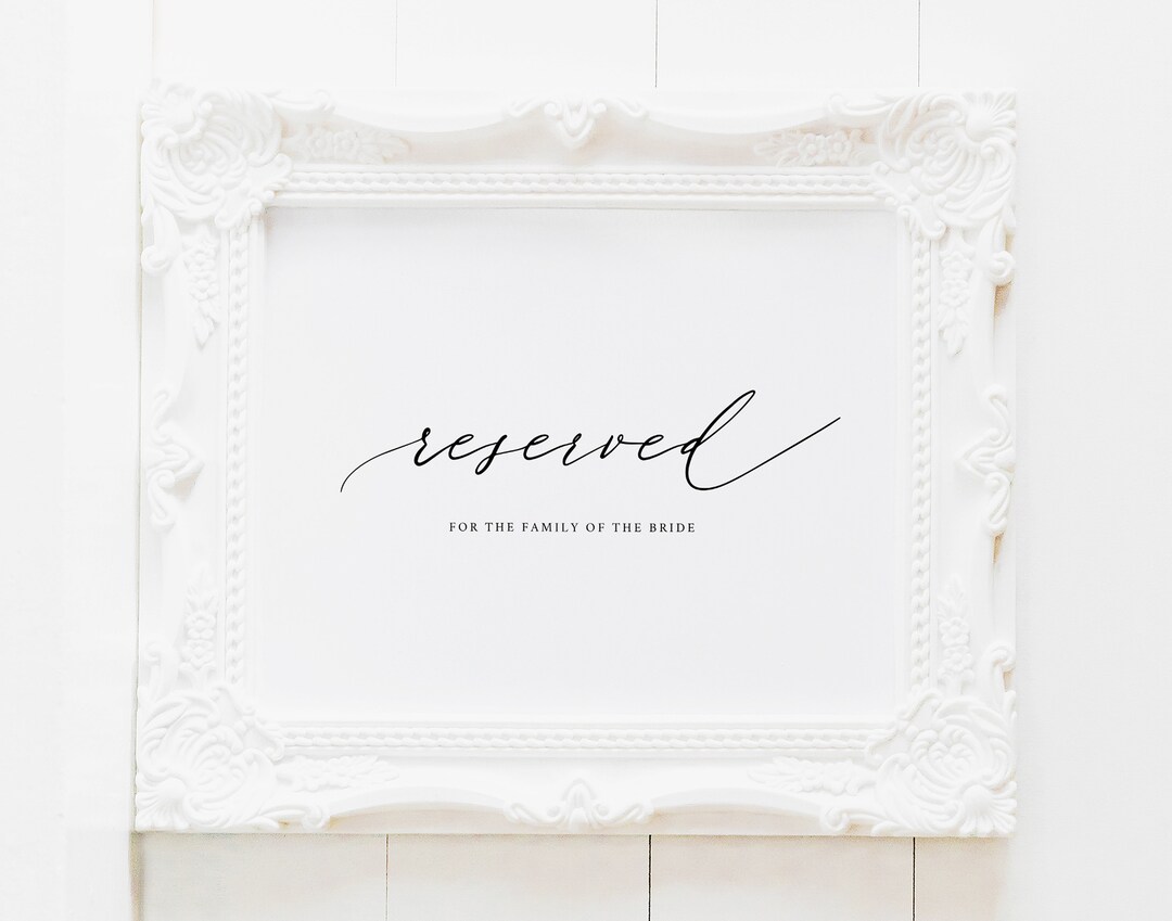 Printable Reserved Seating Sign Template Wedding Ceremony - Etsy