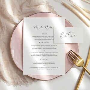 Printable Wedding Menu | Wedding Menu Template | Wedding Menu Card | Menu Template | Printable Wedding Menu Template | Reception Menu | AC09